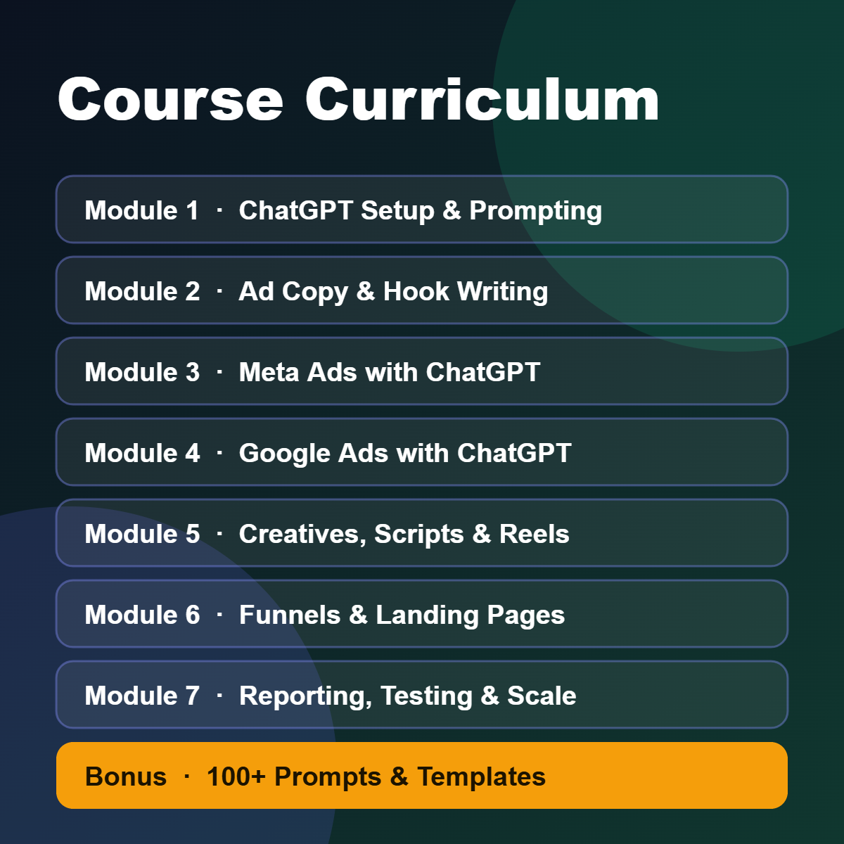 ChatGPT Ads Course curriculum